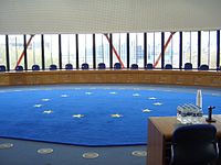 The court room of the European Court of Human Rights