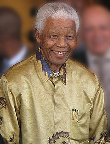 Nelson Mandela on his 90th birthday in Johannesburg, South Africa, in May 2008.