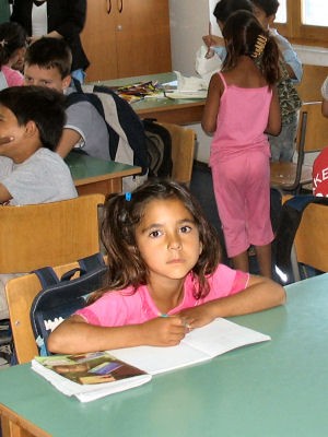 Child learning how to write in SOS 
Social Centre FSP at Gazi Baba, Macedonia