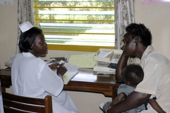 Patients receive health care at Kakiri, Uganda