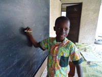 Moussa from CV Abobo-Gare Ivory Coast at the blackboard