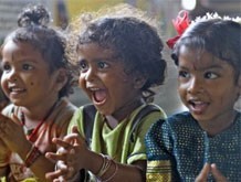 Children smiling and clapping