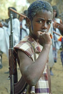 A child soldier in Sudan