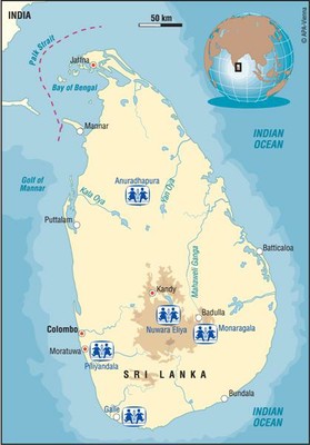 Map, SOS Sri Lanka
